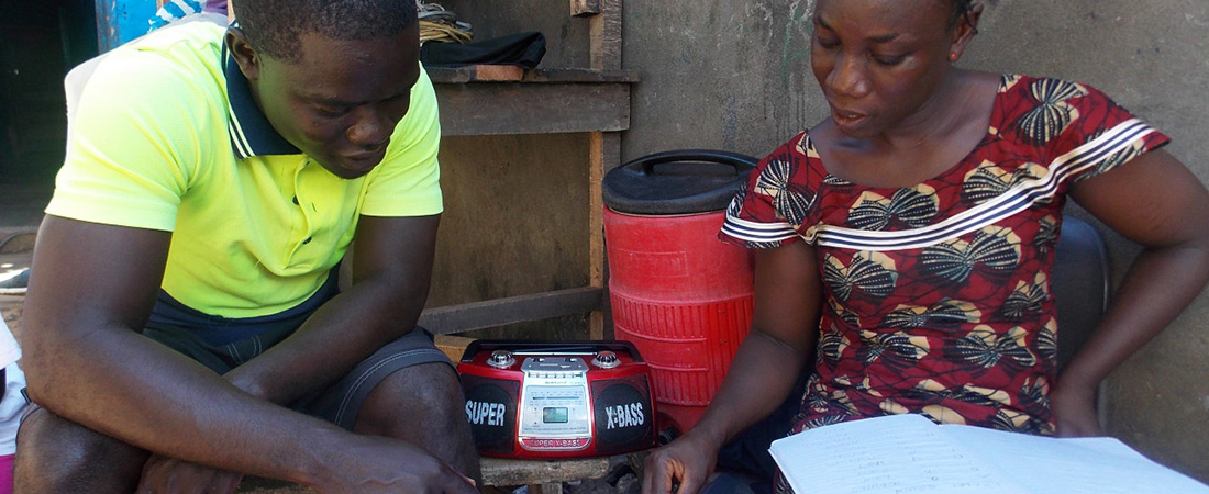 Learner Kebbeh Sumo and her "study buddy" Francis B. Mulbah are from urban Montserrado.