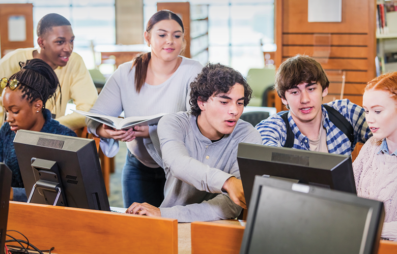 A photo of students representing 4 Ways to Turn the Tables on Social Media