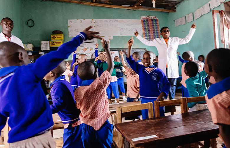 A photo of a classroom 