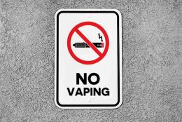 A photo no vaping sign to represent Reducing Teen Vaping: States and Communities Take the Lead