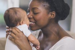 A photo of mother and child