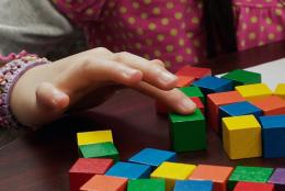 Photo of a child using blocks