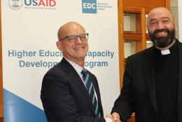 A photo of EDC's Bill Potter at MOU signing