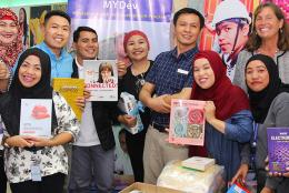 A photo of book donations in Marawi City, Philippines.