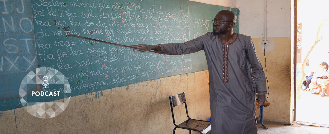 A photo of a teacher in Mali